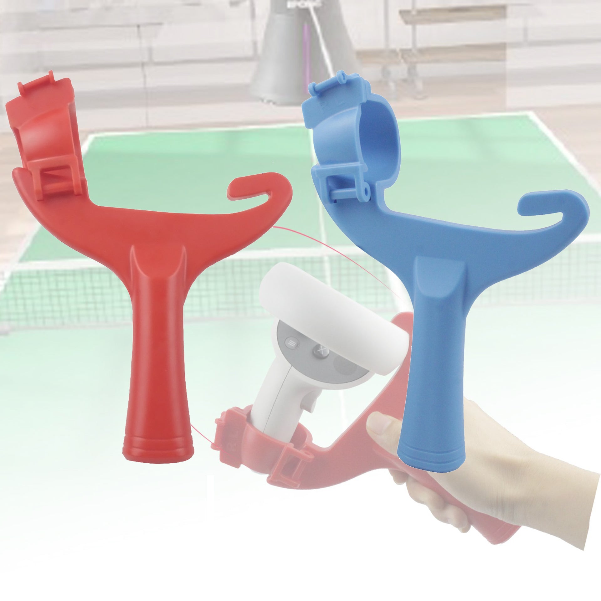 2Pcs VR Smart Controller Paddle Handle Table Tennis Racket Grip for Oculus Quest 2 Controller VR Game Accessories 2Pcs VR Smart Controller Paddle Handle Table Tennis Racket Grip for Oculus Quest 2 Controller VR Game Accessories